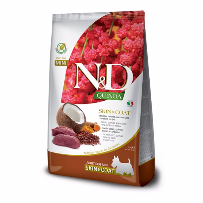 N&D Quinoa Skin & Coat Venison & Coconut Xira Trofi Skulou me Elafi 2,5Kg
